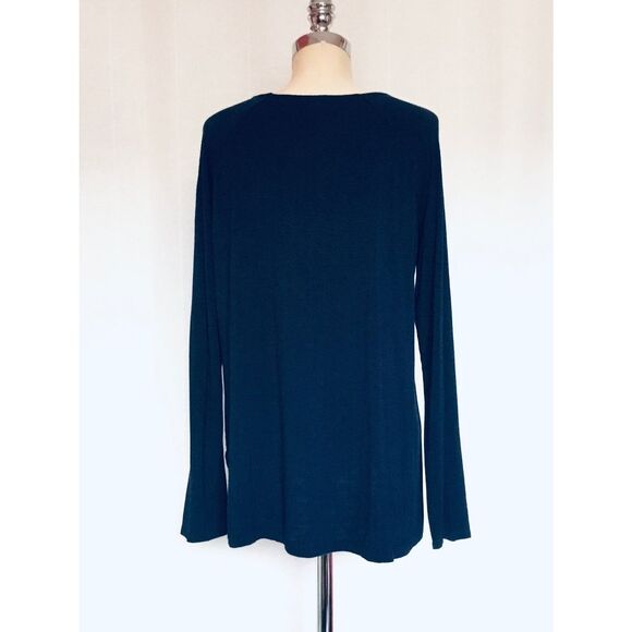 dolan Women’s Small Navy Raglan Long Sleeve T-SHIRT Top - Picture 3 of 4